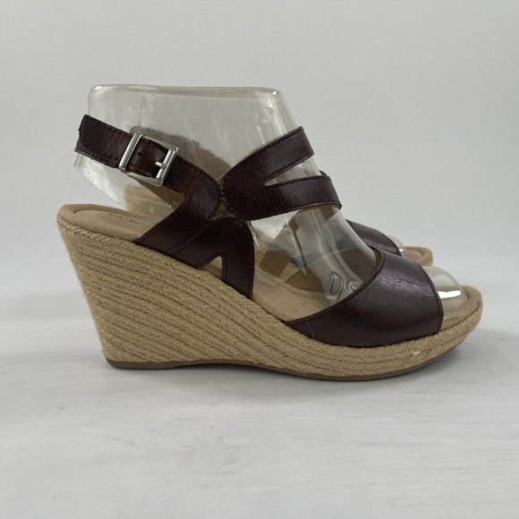 Born Concept B.O.C. Brown Cork Ankle Strap Wedge Comfort Sandals Women's Size 9M - Picture 6 of 12